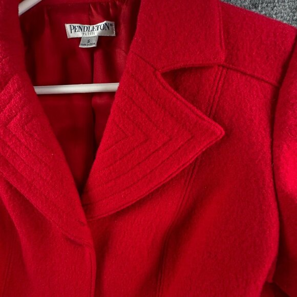 Pendleton Petite Women Blazer Small Red Wool Business Work 3 Button Adult - Picture 7 of 15
